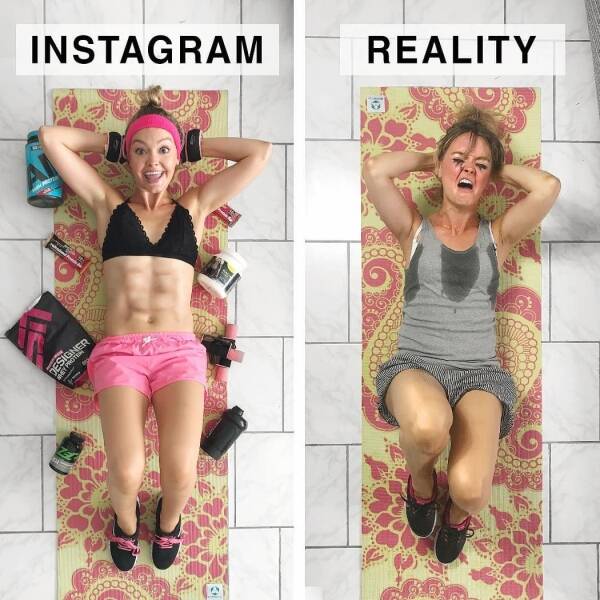 Woman Shows Her Own Versions Of “Perfect” “Instagram” Photos