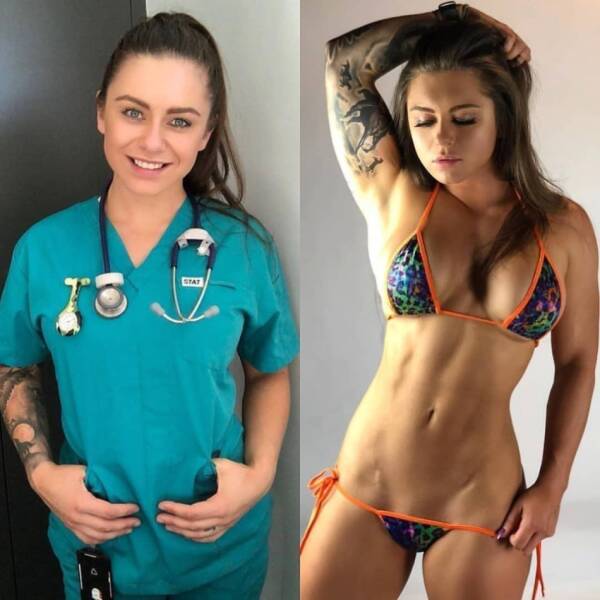 Sexy Girls With And Without Their Uniforms