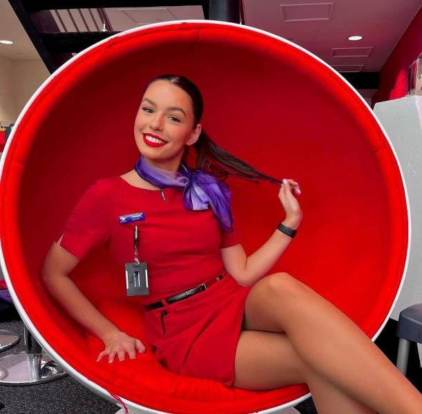 Sexy Flight Attendants With And Without Their Uniforms