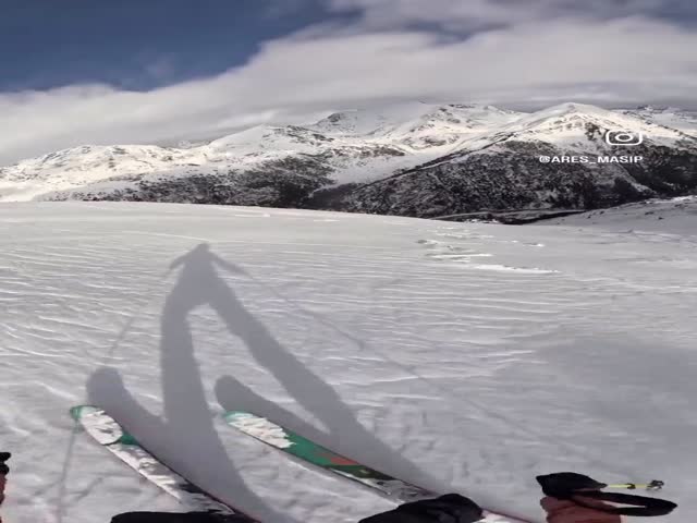 Woman and Her Dog Almost Get Caught in Snowslide