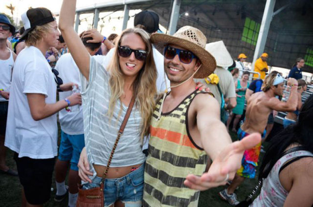 Coachella Music Festival: Half Naked Hot Young White Chicks Dancing