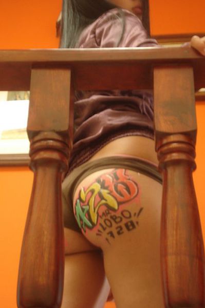 Girls with Graffiti Body Art