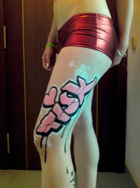Girls with Graffiti Body Art