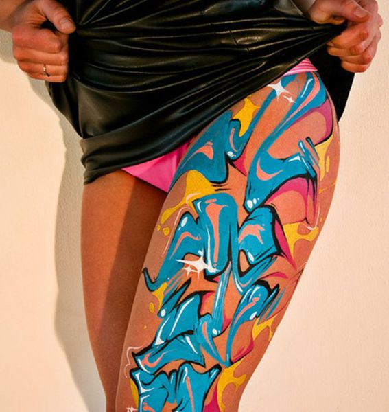 Girls with Graffiti Body Art